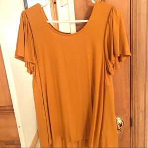 PRETTY GOLDEN YELLOW/ORANGE LACE BLOUSE